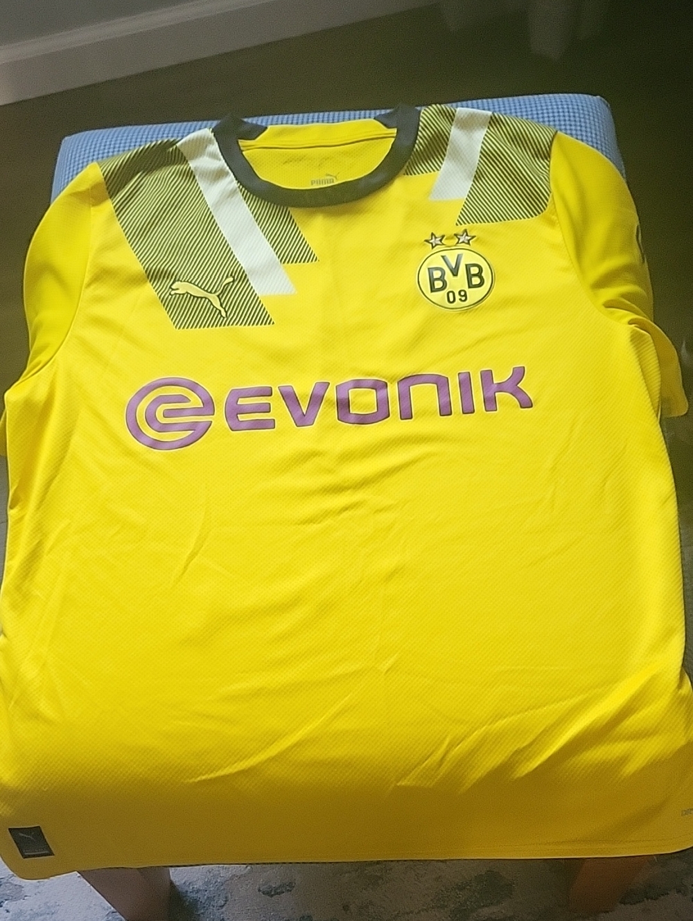 Puma Yellow and Black BVB 09 Reyna #7 Football Jersey